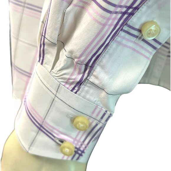 Thomas Dean Plaid L/S Casual Dress Shirt Like New Condition Size Large - Picture 7 of 7